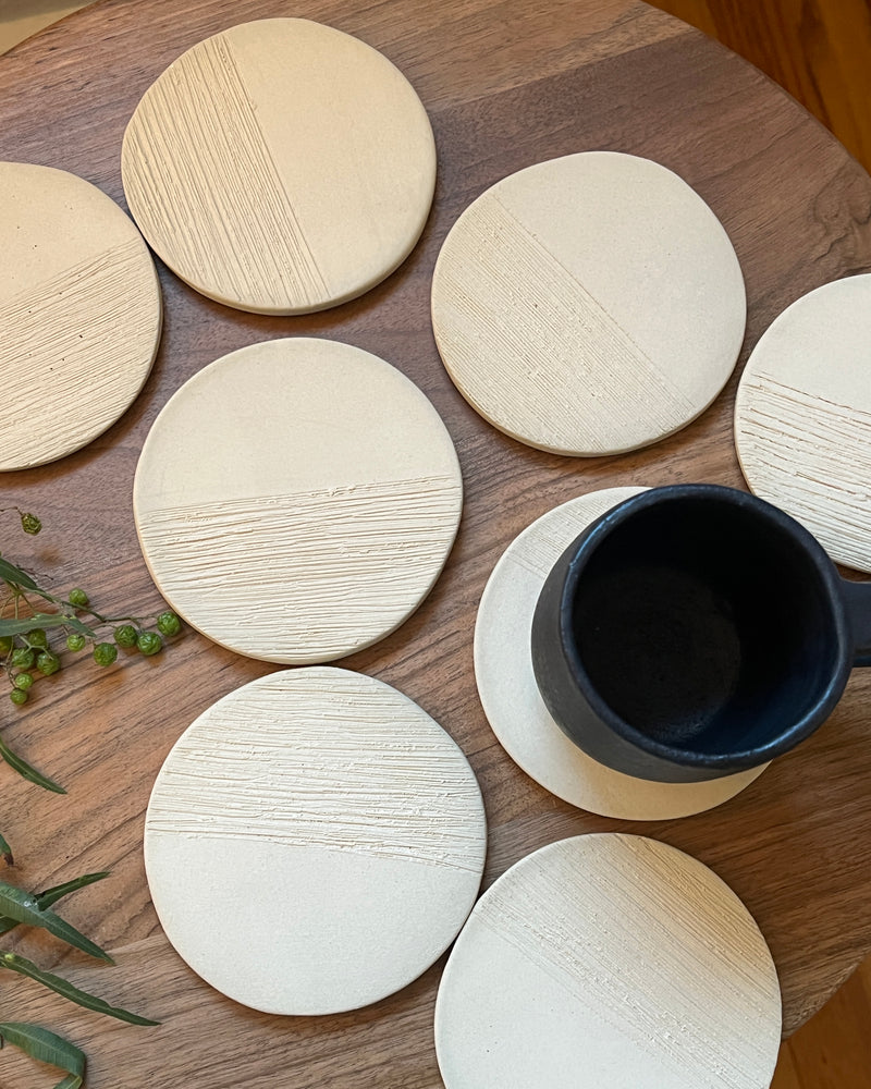Coaster with Texture - White - Ceramics -  - The Feedfeed Shop
